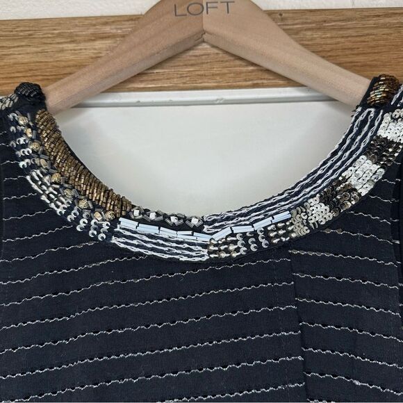 Free People Aztec Louie Split Back Beaded Scoop Neck Top - Picture 9 of 11